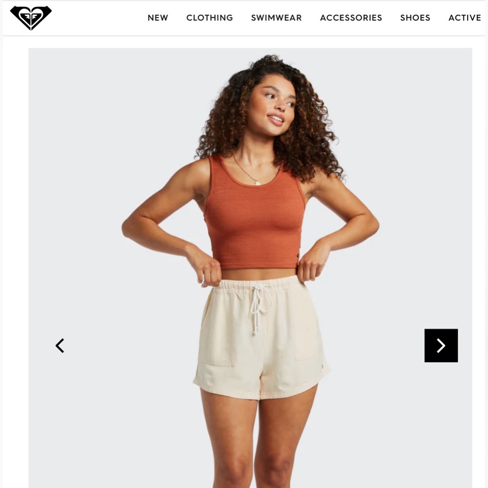 Roxy Good Keepsake Crop Top Size Small